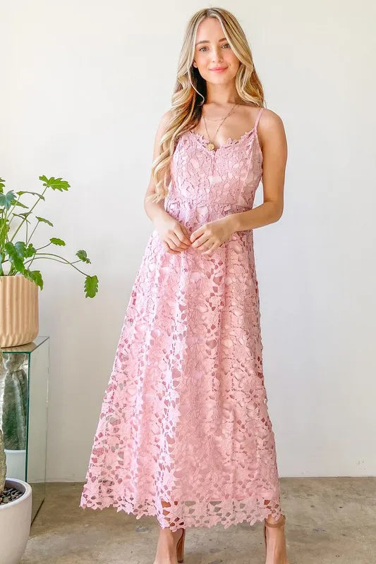 And The Why Lace Maxi Cami Dress - Brittney MADE