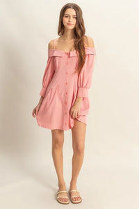 HYFVE Button Down Spaghetti Strap Mini Dress with Pockets - Brittney MADE