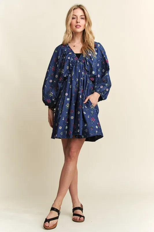 ADORA Batwing Sleeves Floral Dress - Brittney MADE