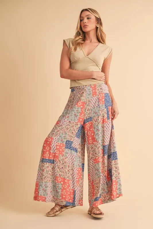 Aemi+Co Printed Wide Leg Pants - Brittney MADE