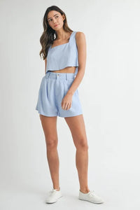 MABLE Sleeveless Crop Top and Shorts Set - Brittney MADE