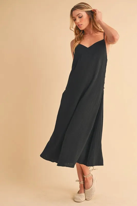 Aemi+Co Side Button Midi Cami Dress - Brittney MADE