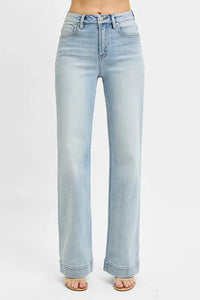 RISEN Full Size Run High Rise Straight Jeans - Brittney MADE