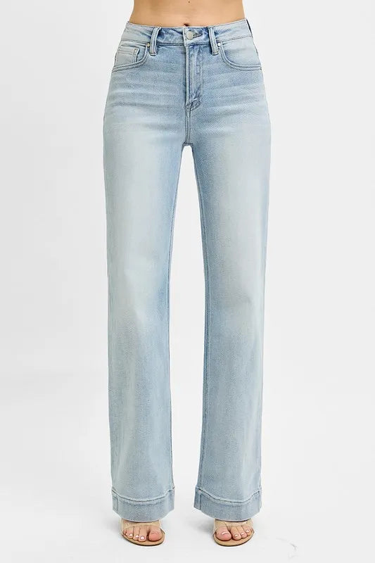 RISEN Full Size Run High Rise Straight Jeans - Brittney MADE