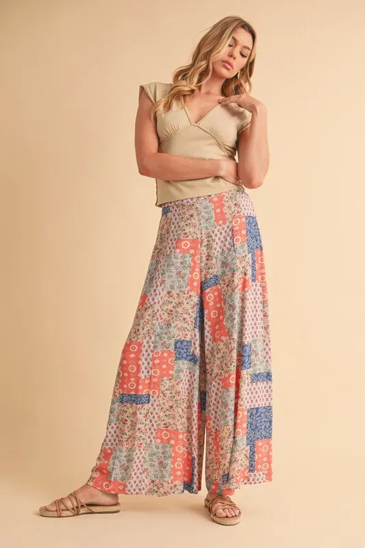 Aemi+Co Printed Wide Leg Pants - Brittney MADE