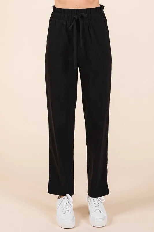Mittoshop Paperbag Waist Tapered Straight Pants - Brittney MADE