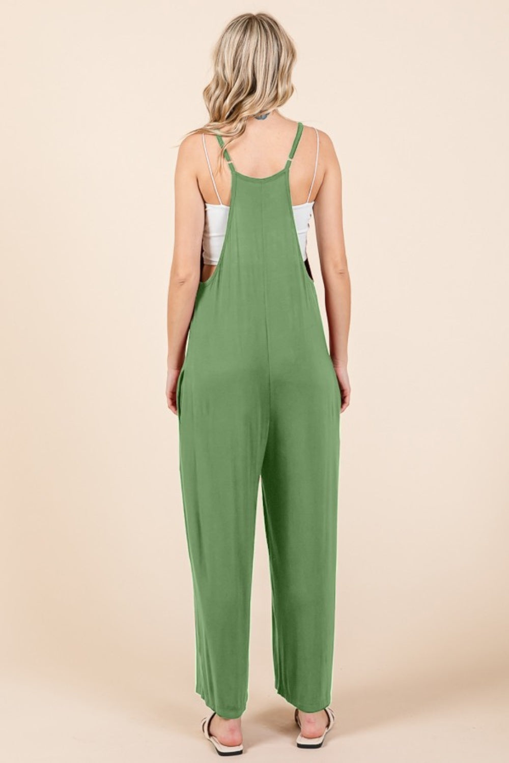 Culture Code Full Size Sleeveless Wide Leg Jumpsuit with Pockets - Brittney MADE