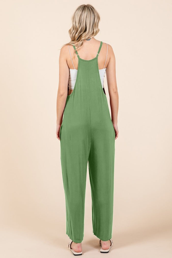 Culture Code Full Size Sleeveless Wide Leg Jumpsuit with Pockets - Brittney MADE