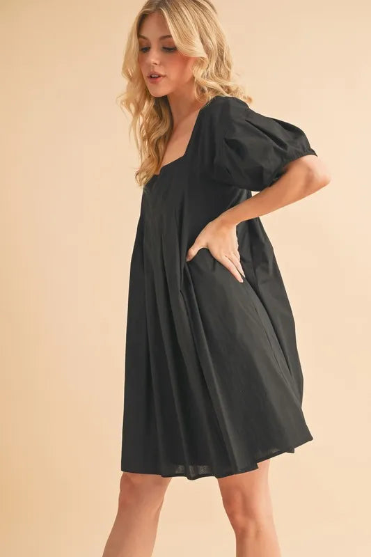 Aemi + Co Square Neck Babydoll Dress with Pockets - Brittney MADE