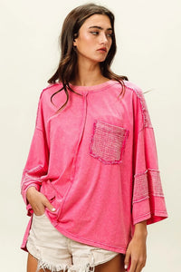 BiBi High-Low Washed T-Shirt - Brittney MADE