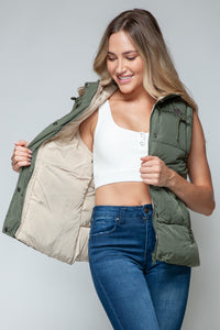 Snobbish Snap and Zip Closure Hooded Vest - Brittney MADE