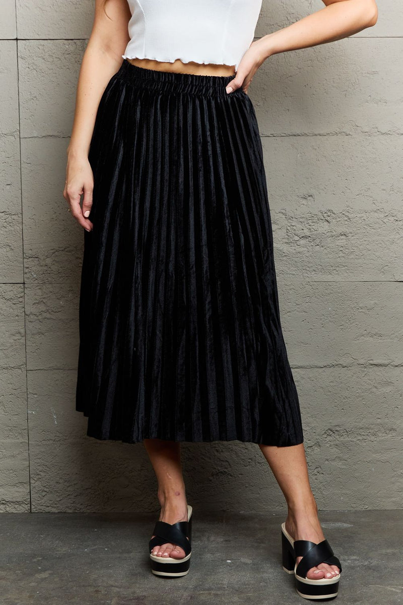 Ninexis Accordion Pleated Flowy Midi Skirt - Brittney MADE