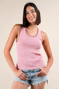 VERY J Blanket Style Sleeveless Knit Tank - Brittney MADE