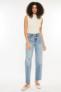 Kancan Ultra High Rise Distressed Straight Jeans - Brittney MADE