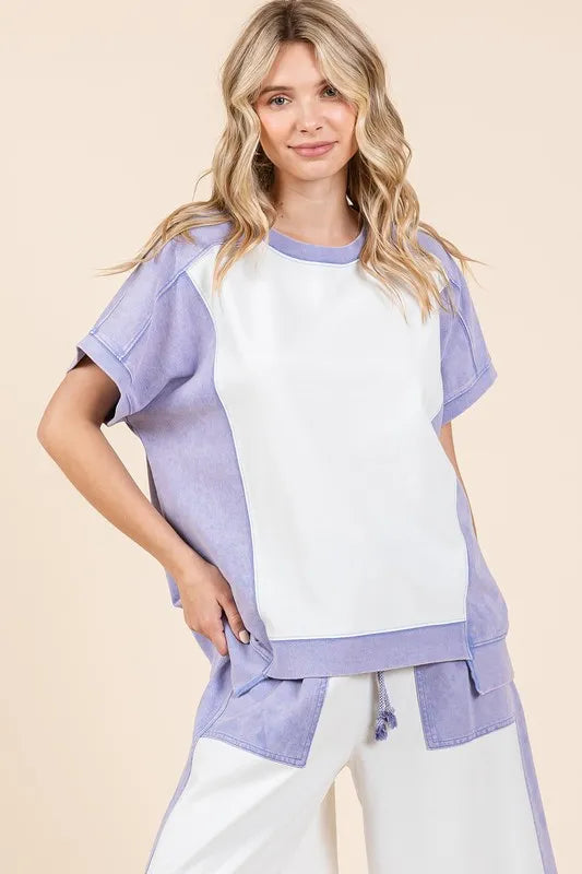 Mittoshop Oversized Color Block Short Sleeve T-Shirt - Brittney MADE
