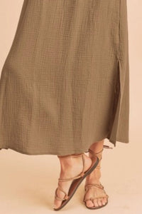 Aemi + Co Side Slit Round Neck Sleeveless Tank Dress - Brittney MADE
