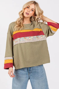 SAGE + FIG French Terry Color Block T-Shirt - Brittney MADE