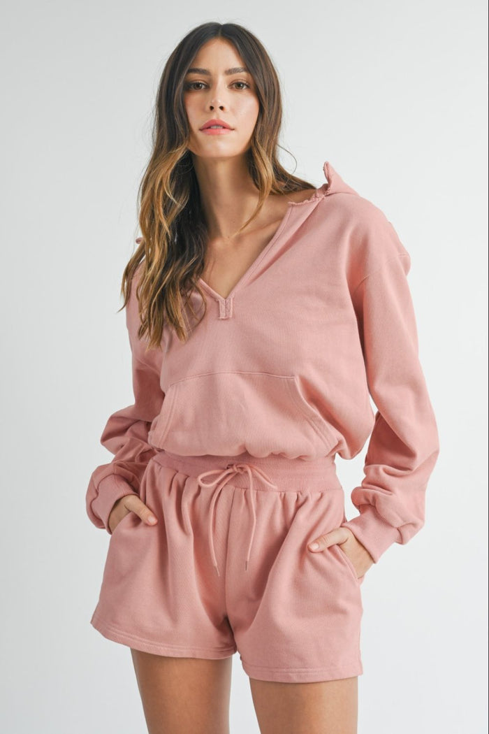 MABLE French Terry Hooded Romper - Brittney MADE
