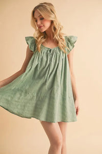 Aemi+Co Ruffled Cap Sleeve Cotton Tunic Mini Dress - Brittney MADE