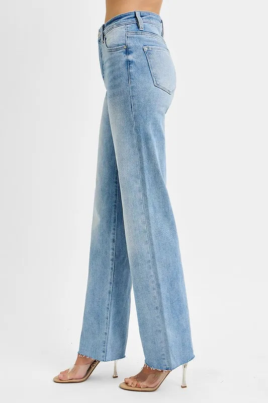RISEN Tummy Control Rise Straight Jeans - Brittney MADE