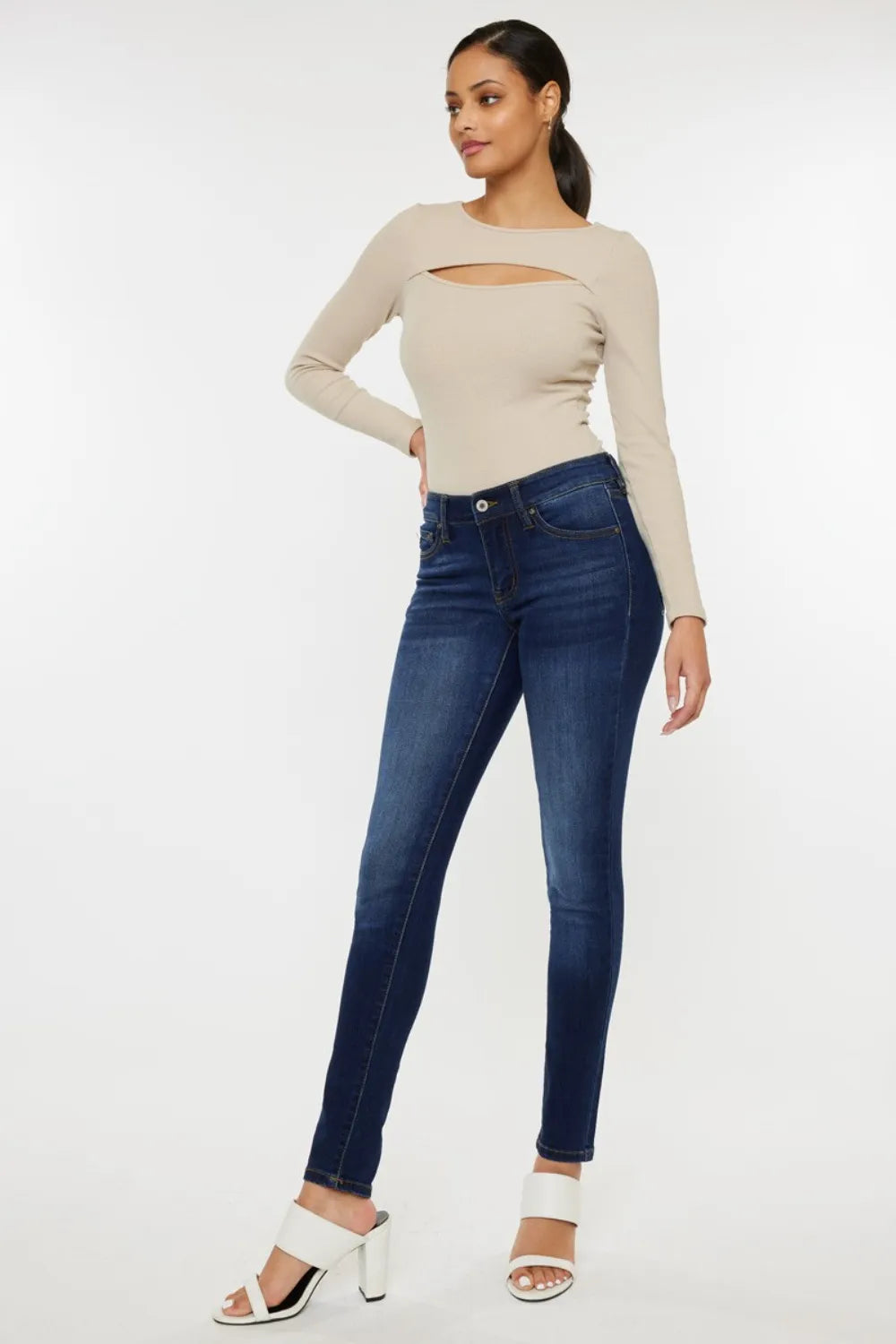 Kancan Mid Rise Gradient Skinny Jeans - Brittney MADE