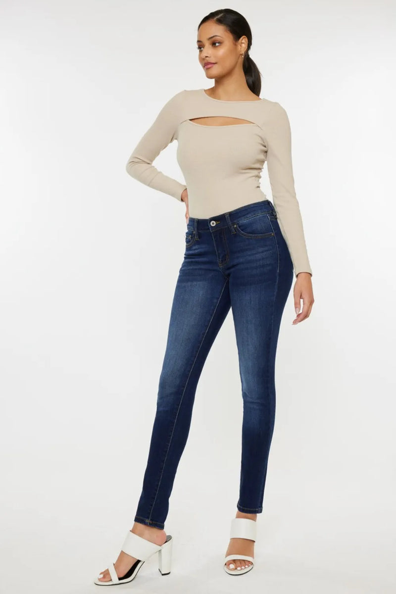 Kancan Mid Rise Gradient Skinny Jeans - Brittney MADE