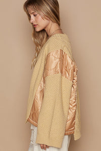 POL Quilting Patch Button Up Cable Knit Jacket - Brittney MADE