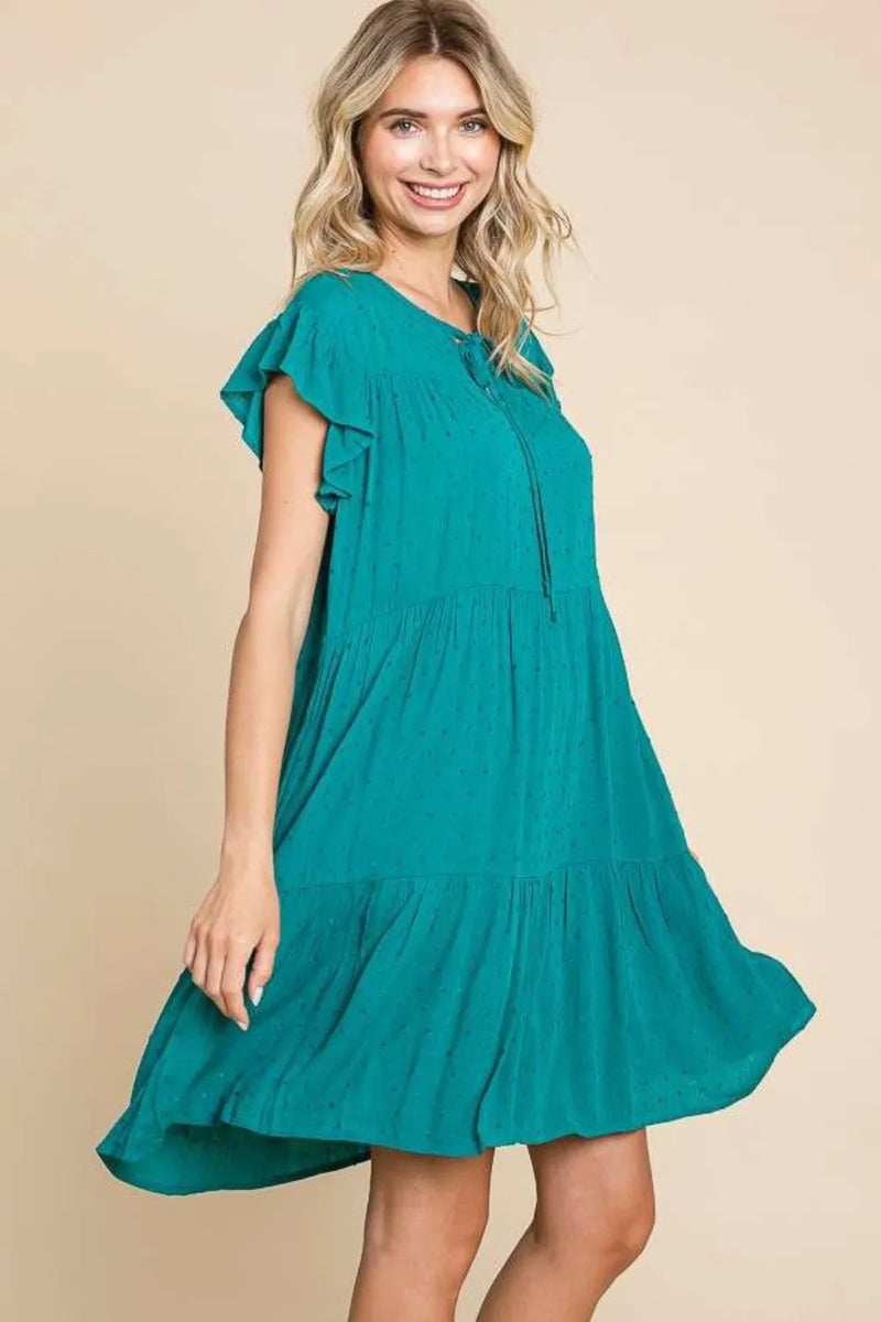 Culture Code Ruffle Cap Sleeve Tiered Dress - Brittney MADE