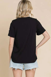 Culture Code Round Neck Crisscross Short Sleeve T-Shirt - Brittney MADE