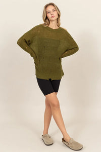 HYFVE Distressed Long Sleeve Knit Top - Brittney MADE