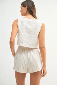 MABLE Square Neck Crop Top and Shorts Set - Brittney MADE