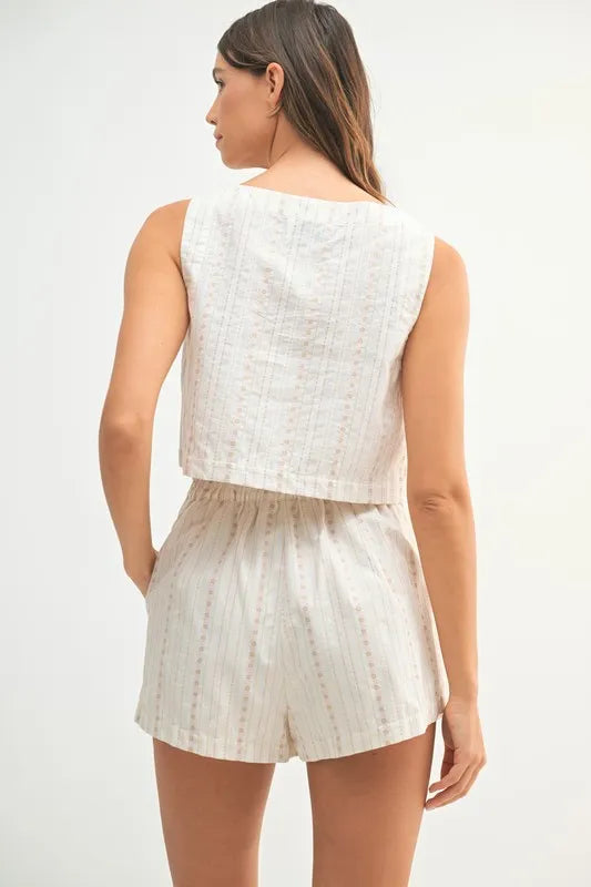 MABLE Square Neck Crop Top and Shorts Set - Brittney MADE