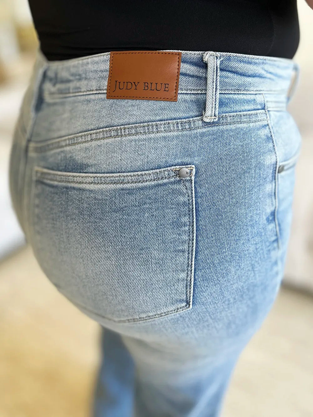 Judy Blue Full Size High Waist Wide Leg Jeans - Brittney MADE