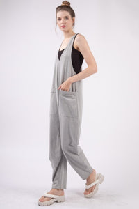 VERY J  Plunge Sleeveless Jumpsuit with Pockets - Brittney MADE