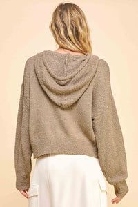 Davi & Dani Drop Shoulder Long Sleeve Hooded Sweater - Brittney MADE