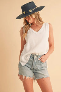 Aemi + Co V-Neck Wide Strap Tank - Brittney MADE