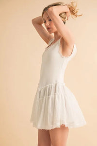 Aemi+Co Frill Sleeveless Drop Waist Mini Dress - Brittney MADE