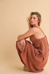 Aemi+Co Side Button Midi Cami Dress - Brittney MADE