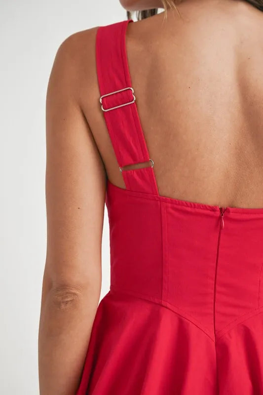 MABLE Poplin Square Neckline Bubble Mini Dress - Brittney MADE