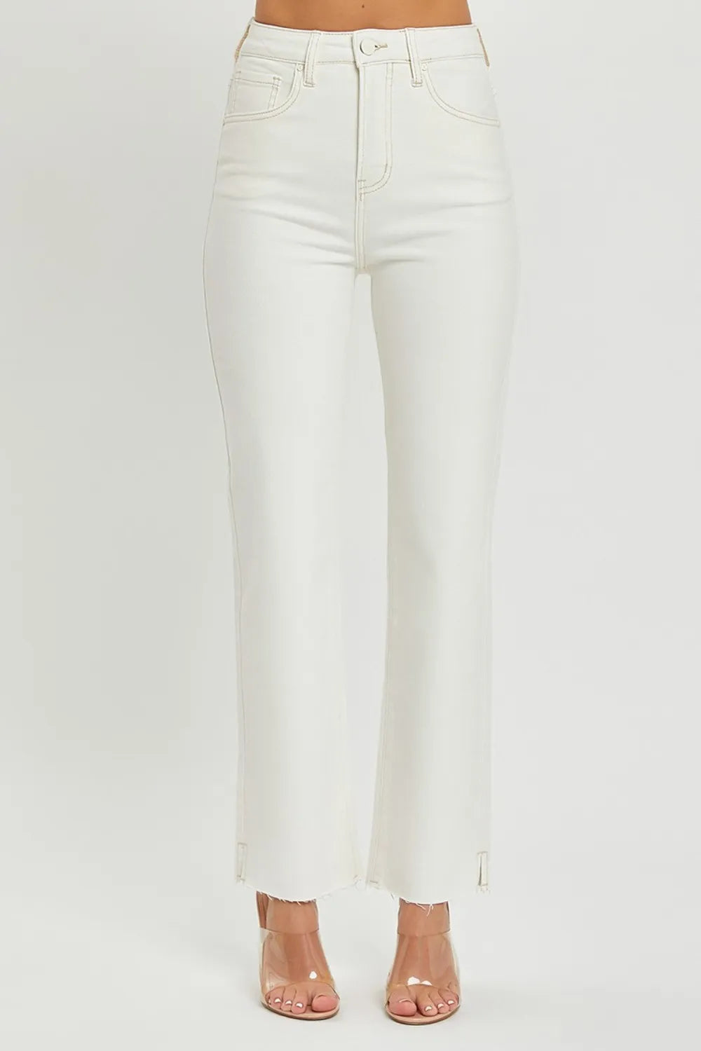 RISEN Full Size High Rise Tummy Control Straight Jeans - Brittney MADE