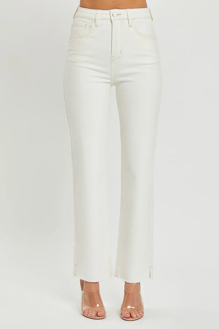 RISEN Full Size High Rise Tummy Control Straight Jeans - Brittney MADE