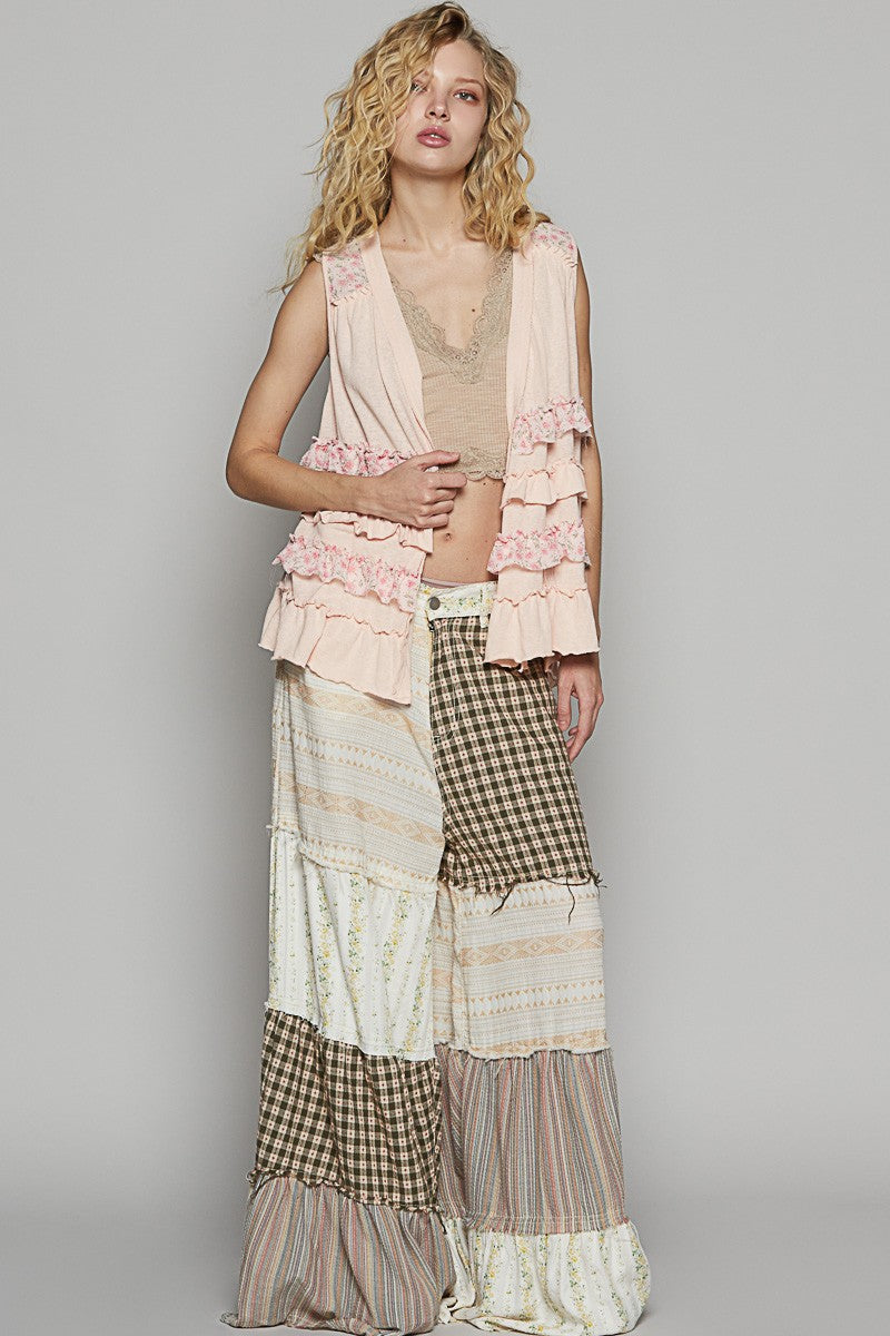 POL Ruffled Open Front Sleeveless Cardigan - Brittney MADE