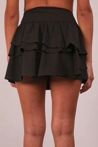 VERY J Riffled Tiered Layers Activewear Skirt with Shorts - Brittney MADE