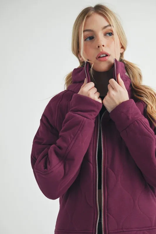 Aemi+Co Zip Up Raglan Sleeve Quilted Jacket - Brittney MADE