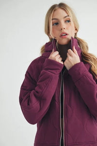 Aemi+Co Zip Up Raglan Sleeve Quilted Jacket - Brittney MADE