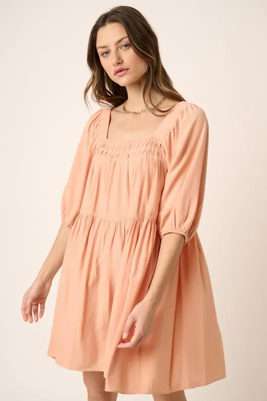 Mittoshop Pintuck Detail Tie Back Mini Dress - Brittney MADE