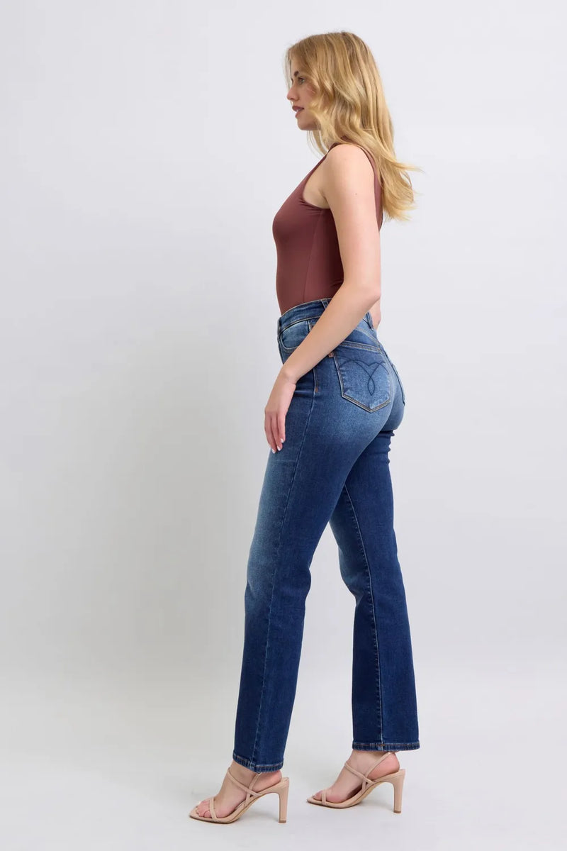 Judy Blue Full Size Washed Straight Leg Jeans with Pockets - Brittney MADE