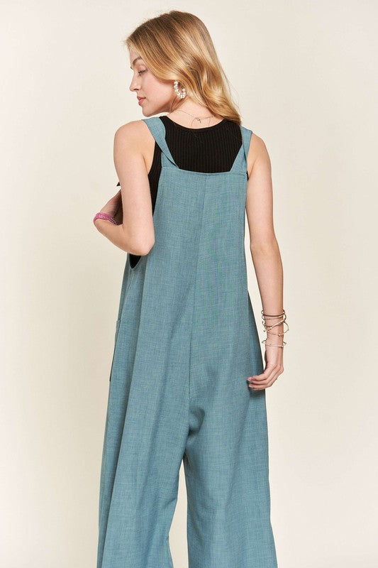 ADORA Knotted Wide Strap Wide Leg Overalls - Brittney MADE