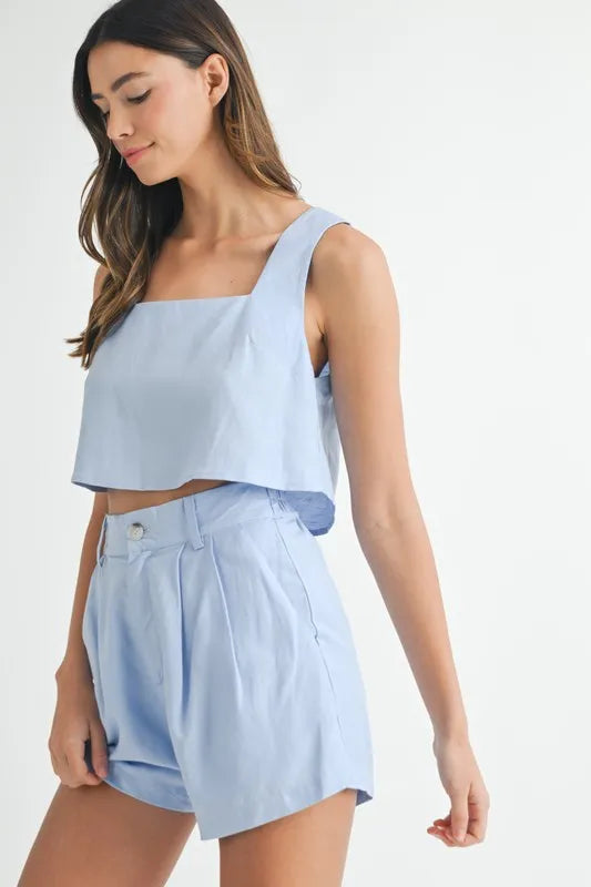 MABLE Sleeveless Crop Top and Shorts Set - Brittney MADE