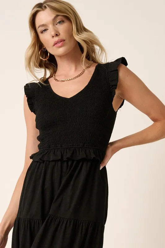 Mittoshop Smocked Ruffled Tiered Midi Dress - Brittney MADE